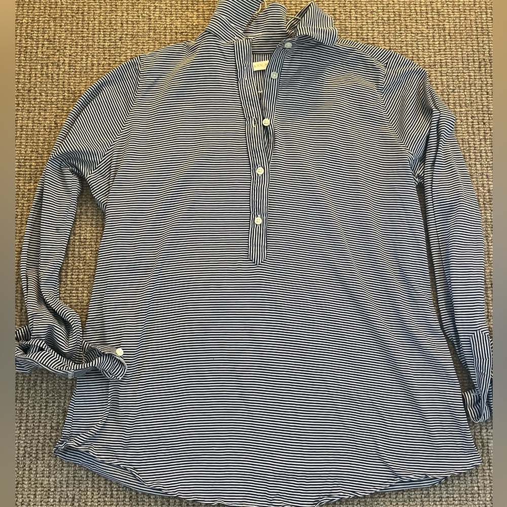 ANN MASHBURN Blue and White Striped Top